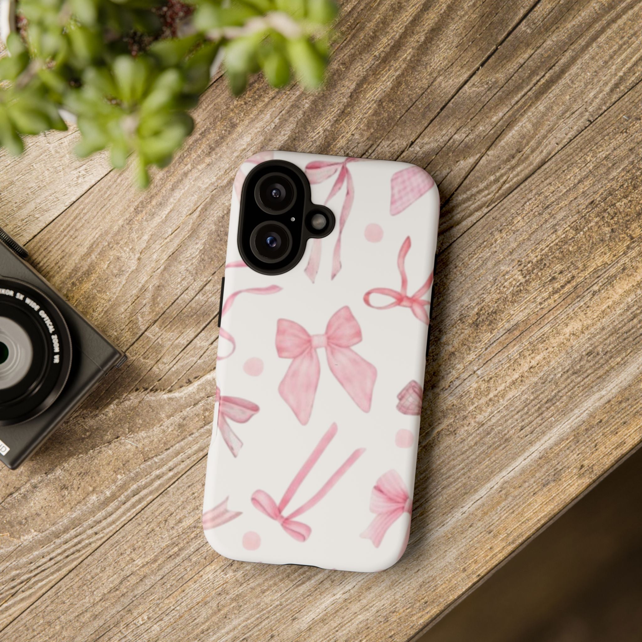 Pink Ribbon Phone Case, Tough Cases, Stylish Phone Cover, Gifts for Her, Cute Phone Accessories, Floral Protective Case