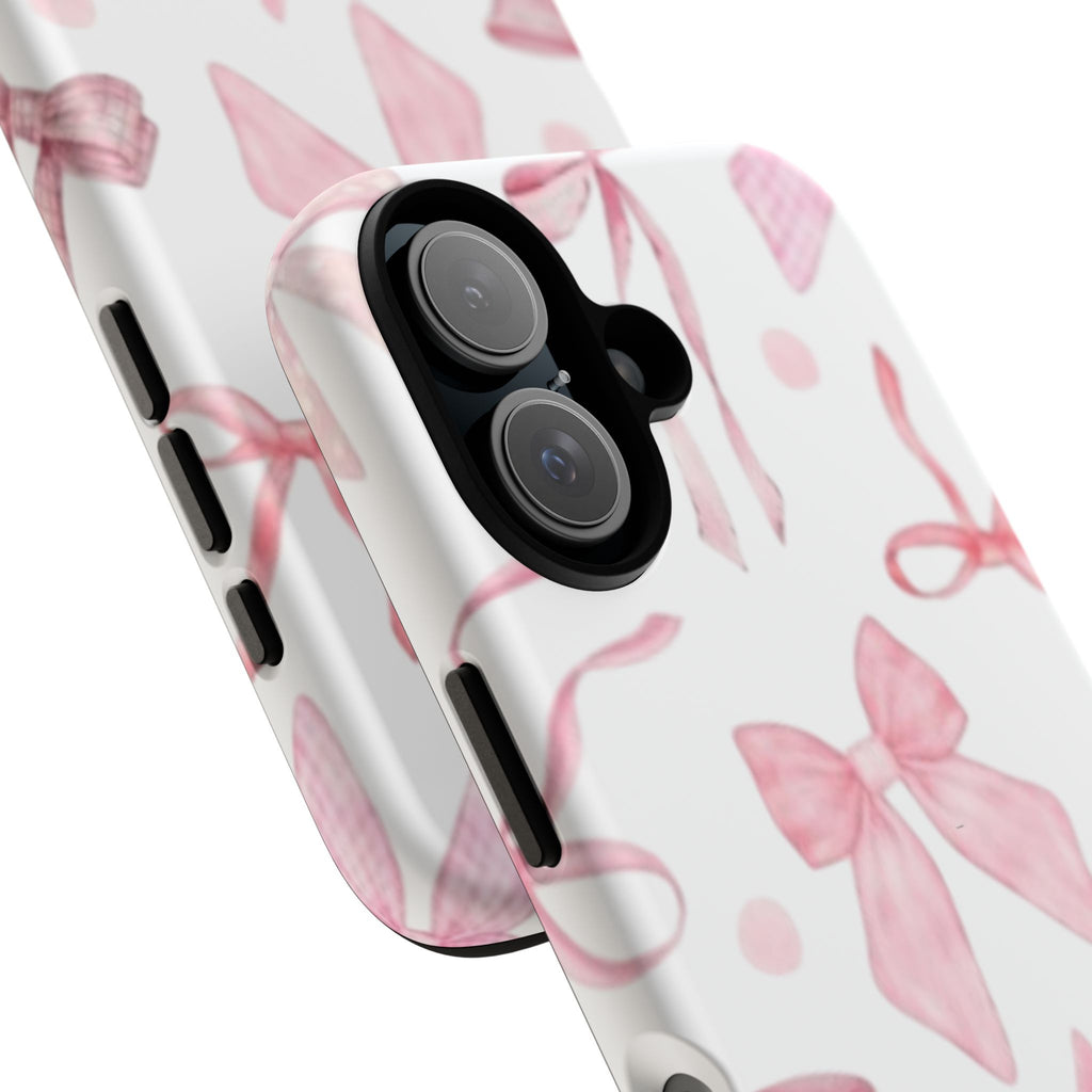 Pink Ribbon Phone Case, Tough Cases, Stylish Phone Cover, Gifts for Her, Cute Phone Accessories, Floral Protective Case