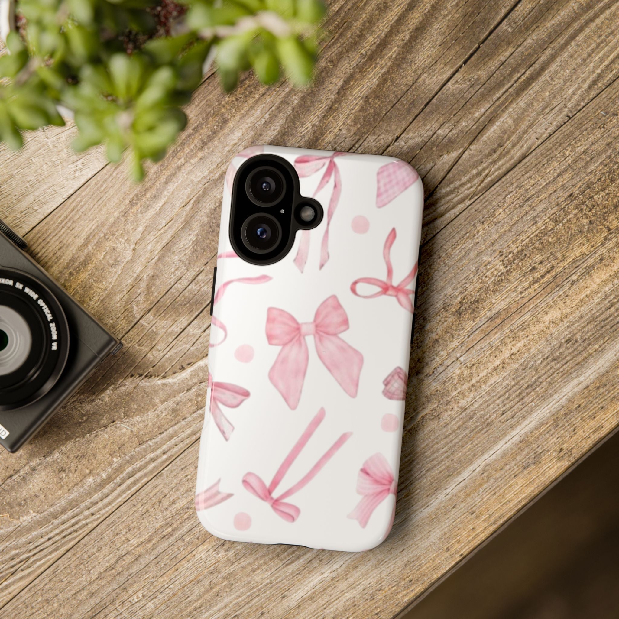 Pink Ribbon Phone Case, Tough Cases, Stylish Phone Cover, Gifts for Her, Cute Phone Accessories, Floral Protective Case